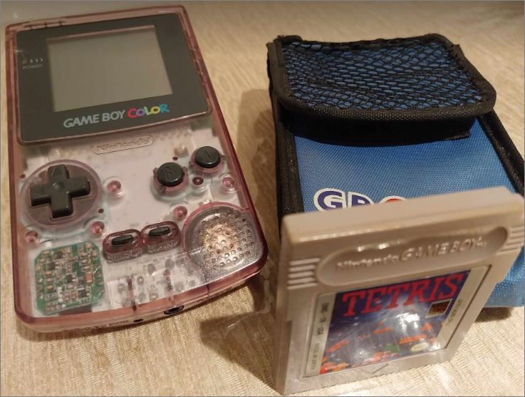 Gameboy Color with Case and Tetris from collection..